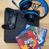 Playstation PS 4 Slim 1 TB + 2 Spiele, Controller+Headset+BluRay
