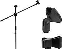 Mikrofonständer 2 in 1 Mikrofonstativ mit 2 Mikrofonklemmen